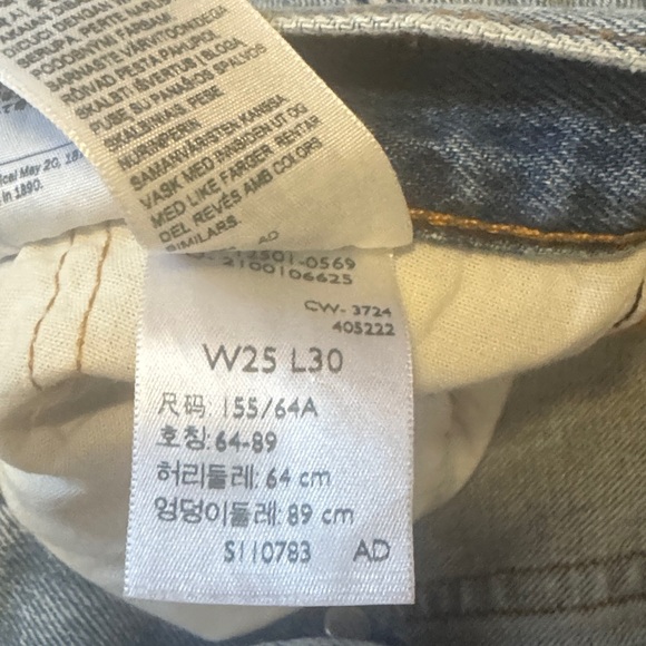 Levi's Distressed Blue Straight Jeans - Picture 2 of 4